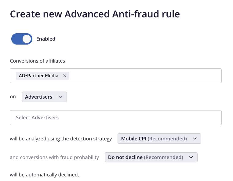 Advanced Anti Fraud Configuration