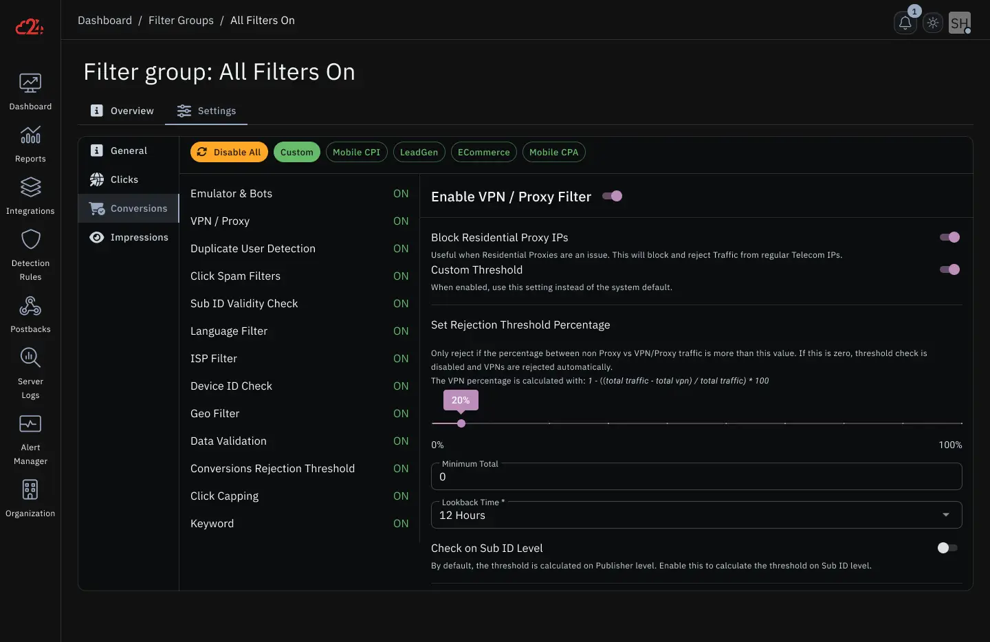 Filter Group Screenshot