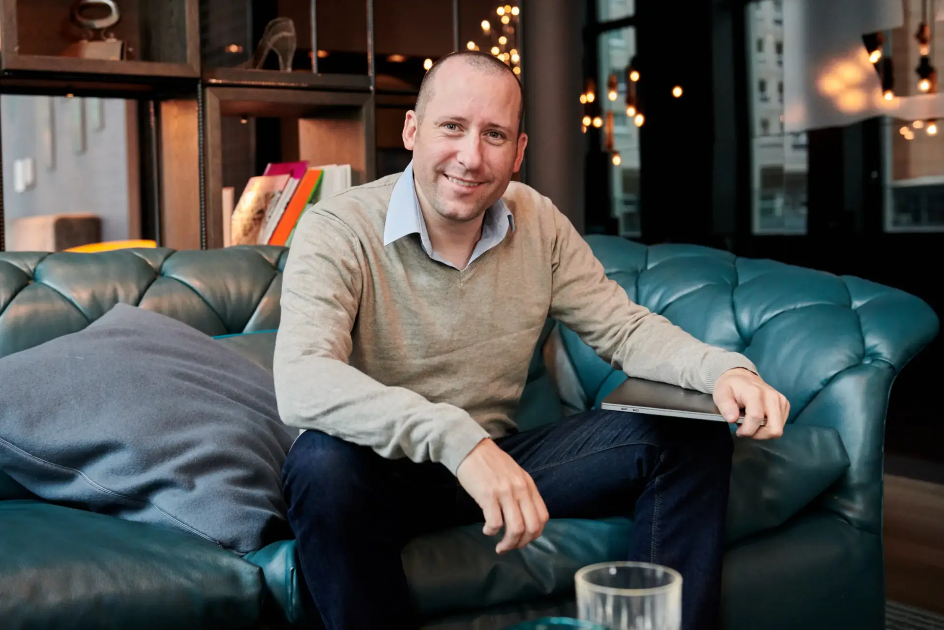 CEO of 24metrics sitting down with a smile