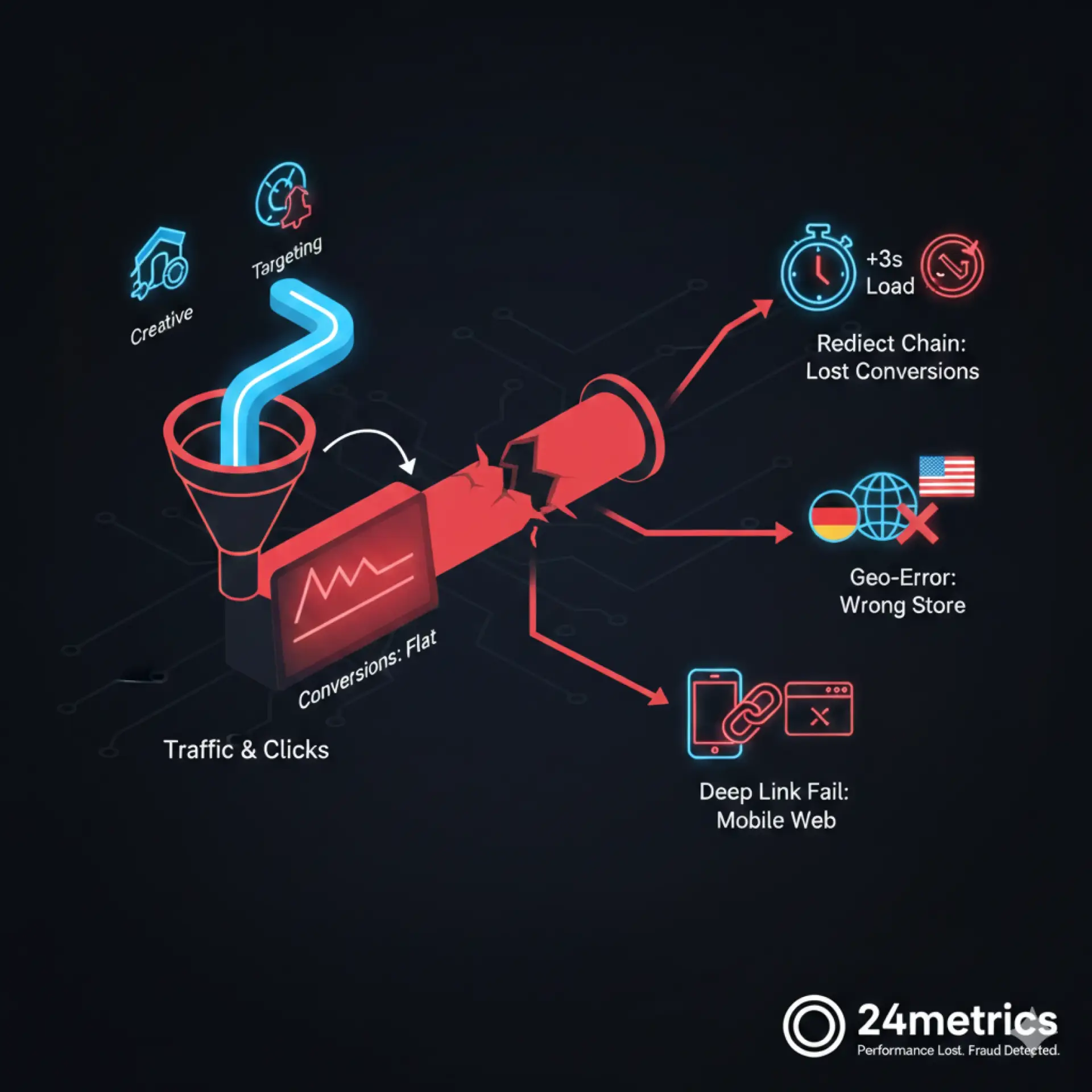 Image representation of broken links and redirect issues