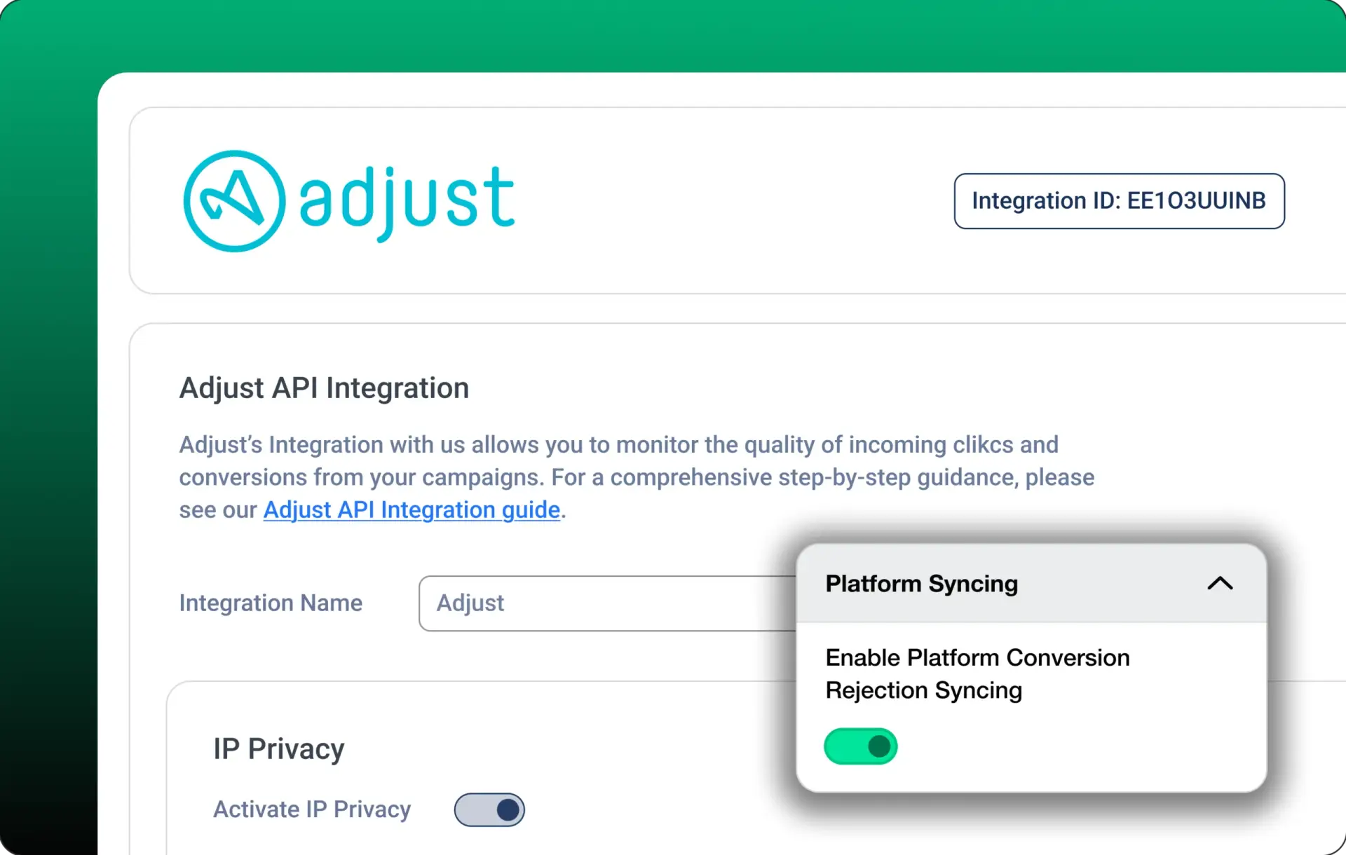 Adjust integration illustration