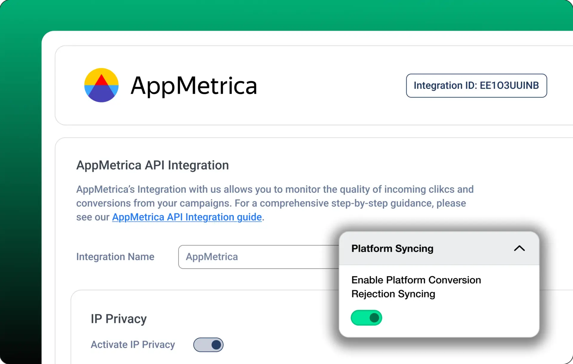 Appmetrica integration illustration