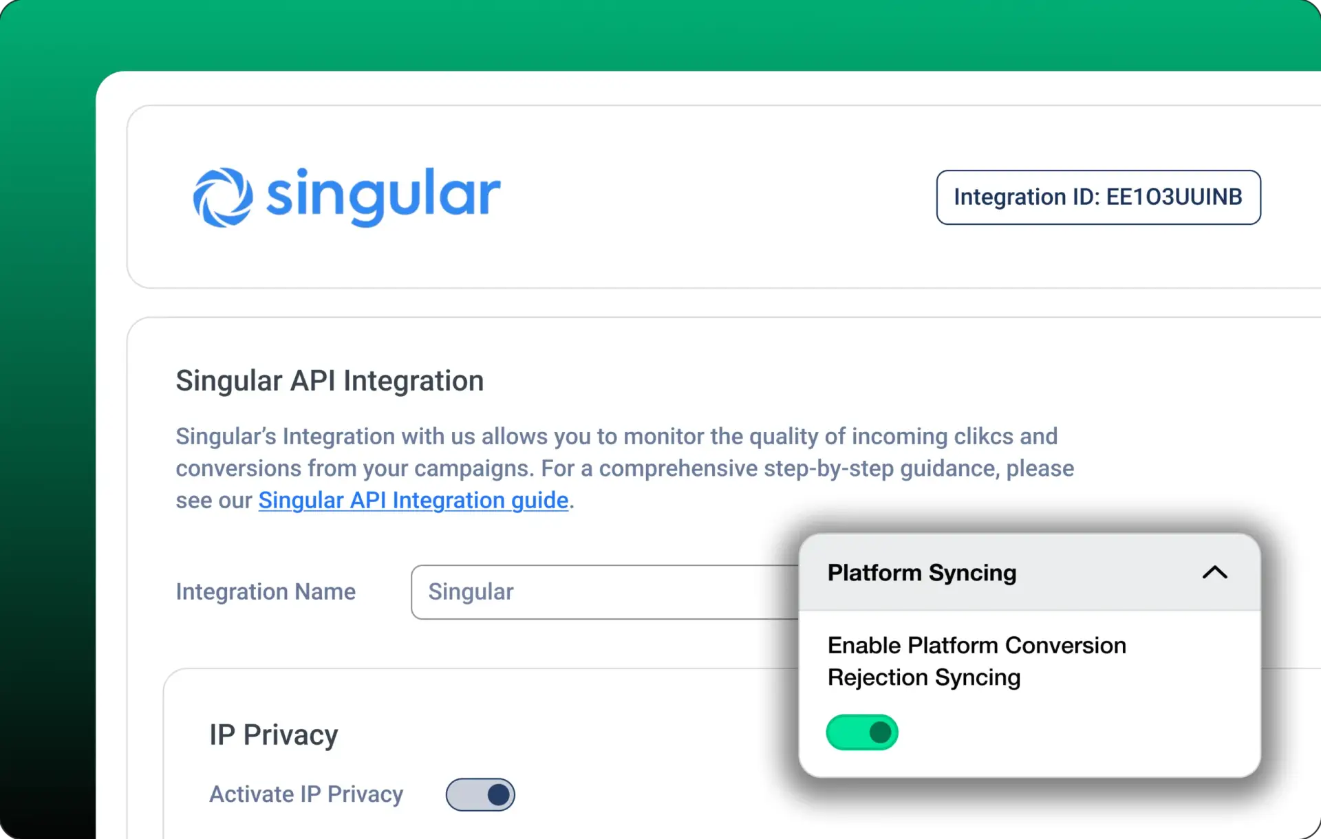 Singular integration illustration
