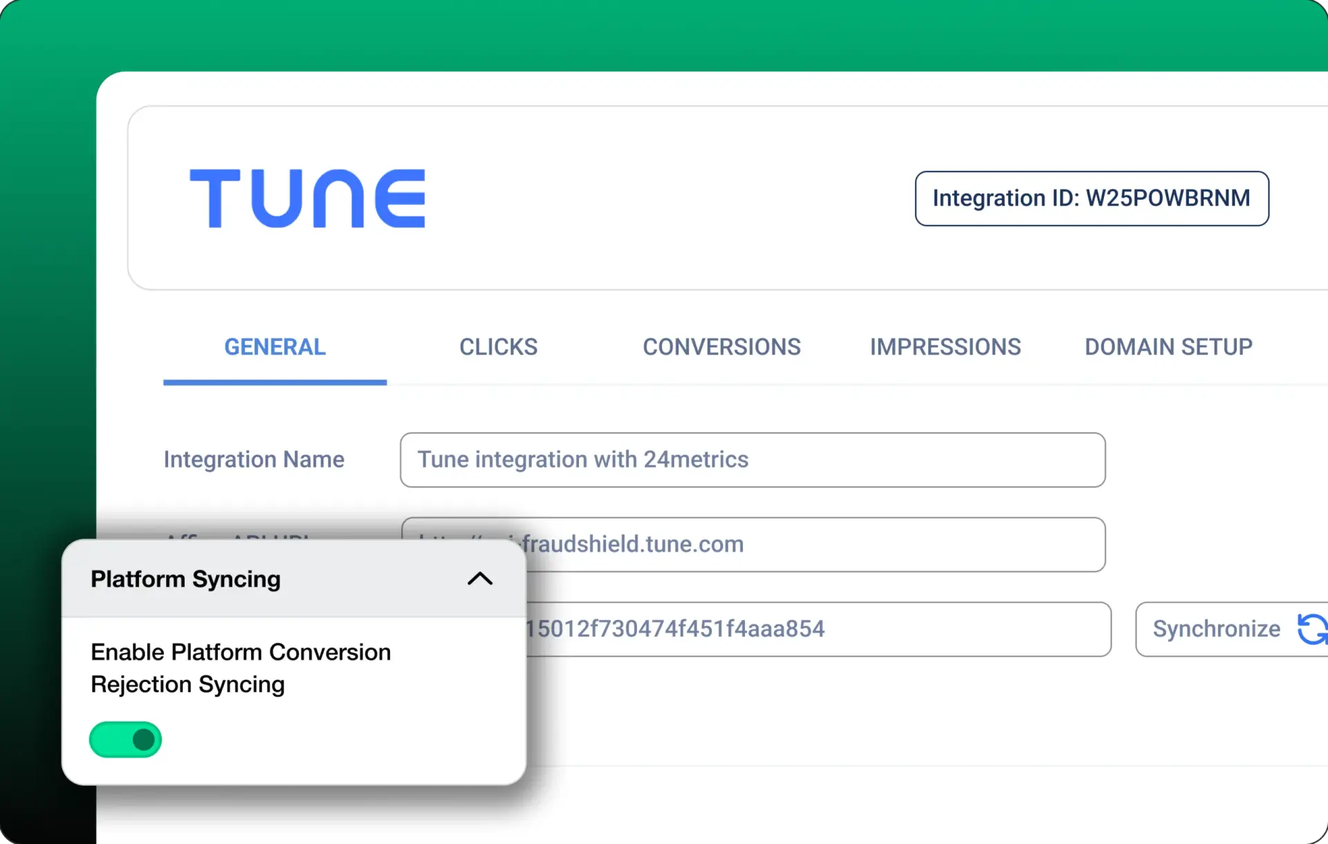 TUNE integration illustration